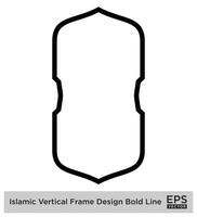 Islamic Vertical Frame Design Bold Line Outline Linear Black Stroke silhouettes Design pictogram symbol visual illustration vector