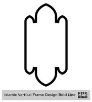 Islamic Vertical Frame Design Bold Line Outline Linear Black Stroke silhouettes Design pictogram symbol visual illustration vector