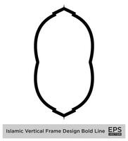 Islamic Vertical Frame Design Bold Line Outline Linear Black Stroke silhouettes Design pictogram symbol visual illustration vector