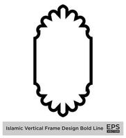 Islamic Vertical Frame Design Bold Line Outline Linear Black Stroke silhouettes Design pictogram symbol visual illustration vector