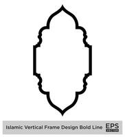 Islamic Vertical Frame Design Bold Line Outline Linear Black Stroke silhouettes Design pictogram symbol visual illustration vector