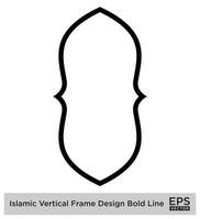 Islamic Vertical Frame Design Bold Line Outline Linear Black Stroke silhouettes Design pictogram symbol visual illustration vector