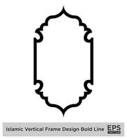 Islamic Vertical Frame Design Bold Line Outline Linear Black Stroke silhouettes Design pictogram symbol visual illustration vector