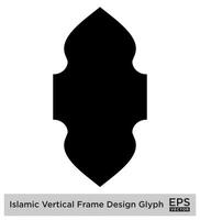 Islamic Vertical Frame Design Glyph Black Filled silhouettes Design pictogram symbol visual illustration vector