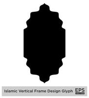 Islamic Vertical Frame Design Glyph Black Filled silhouettes Design pictogram symbol visual illustration vector