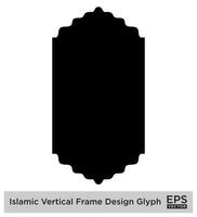 Islamic Vertical Frame Design Glyph Black Filled silhouettes Design pictogram symbol visual illustration vector