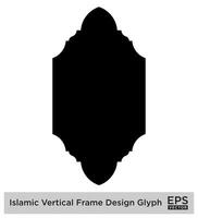 Islamic Vertical Frame Design Glyph Black Filled silhouettes Design pictogram symbol visual illustration vector