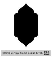 Islamic Vertical FramIslamic Vertical Frame Design Glyph Black Filled silhouettes Design pictogram symbol visual illustratione Design... vector