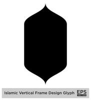 Islamic Vertical FramIslamic Vertical Frame Design Glyph Black Filled silhouettes Design pictogram symbol visual illustratione Design... vector