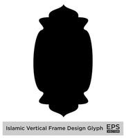 Islamic Vertical FramIslamic Vertical Frame Design Glyph Black Filled silhouettes Design pictogram symbol visual illustratione Design... vector