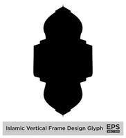 Islamic Vertical FramIslamic Vertical Frame Design Glyph Black Filled silhouettes Design pictogram symbol visual illustratione Design... vector