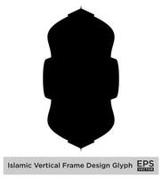 Islamic Vertical FramIslamic Vertical Frame Design Glyph Black Filled silhouettes Design pictogram symbol visual illustratione Design... vector