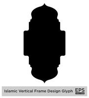 Islamic Vertical FramIslamic Vertical Frame Design Glyph Black Filled silhouettes Design pictogram symbol visual illustratione Design... vector