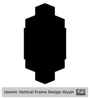 Islamic Vertical FramIslamic Vertical Frame Design Glyph Black Filled silhouettes Design pictogram symbol visual illustratione Design... vector