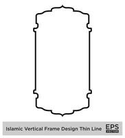 Islamic Vertical Frame Design Thin Line Black stroke silhouettes Design pictogram symbol visual illustration vector