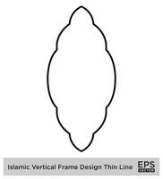 Islamic Vertical Frame Design Thin Line Black stroke silhouettes Design pictogram symbol visual illustration vector