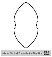 Islamic Vertical Frame Design Thin Line Black stroke silhouettes Design pictogram symbol visual illustration vector