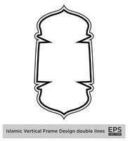 Islamic Vertical Frame Design double lines Black Stroke silhouettes Design pictogram symbol visual illustration vector