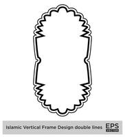 islámico vertical marco diseño doble líneas negro carrera siluetas diseño pictograma símbolo visual ilustración vector