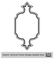 Islamic Vertical Frame Design double lines Black Stroke silhouettes Design pictogram symbol visual illustration vector