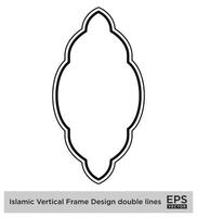 Islamic Vertical Frame Design double lines Black Stroke silhouettes Design pictogram symbol visual illustration vector