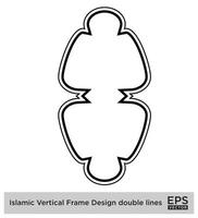 Islamic Vertical Frame Design double lines Black Stroke silhouettes Design pictogram symbol visual illustration vector