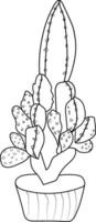 Hand drawing cactus coloring pages for adults, isolated cactus coloring pages, cactus illustrations, cactus coloring pages isolated on white background, free printable cactus coloring page vector