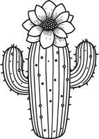 Desert cactus coloring page, outline cactus coloring page, realistic cactus coloring page, pencil cactus drawing, pencil sketch cactus drawing, cactus drawing black and white vector