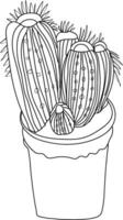 Desert cactus coloring page, simple cactus coloring page, plant simple cactus coloring page printable succulent coloring page, desert cactus coloring page,  outline cactus coloring page vector
