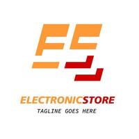 Electronic store logo in white background. Free vector