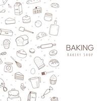 Bakery and baking tools with copy space vector