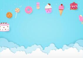 Bakery and cloud background with copy space vector