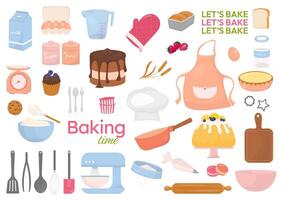 Bakery and baking set design elements vector