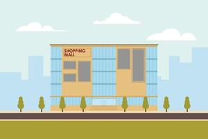 Shopping Mall building vector illustration