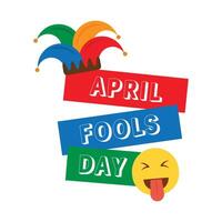 April Fools Day text with jester hat vector