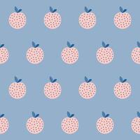 manzana Fruta sin costura modelo antecedentes. resumen gracioso infantil envase papel, fondo de pantalla, lechería cubrir muestra de tela impresión. bebé niños textil tela diseño manzana Fruta símbolo diseño vector