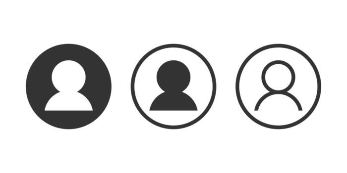 User account icons set. Line user icon. Login icon vector line symbol.
