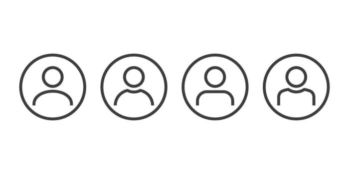 User line icon set. Default avatar profile icon. Round generic user icons vector