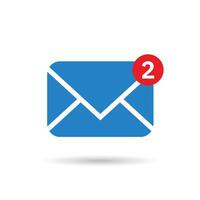 New messages icon with notification. Envelope with incoming message symbol. vector