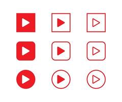 Play icon. Play button vector icon set