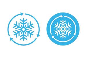 Freezer control icon. Automatic cooling defrost symbol. Sign car or home air conditioning vector. Snowflake with rotation arrows vector. vector