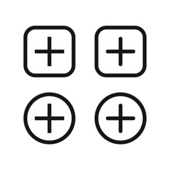 añadir botón icono. más icono vectores más icono colocar.