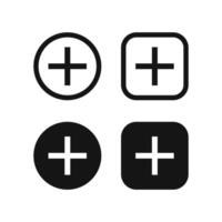 Add button icon. More icon vectors. Plus icon set. vector