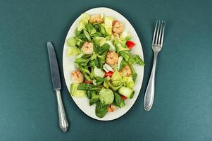 vegetal ensalada con camarón. foto