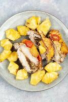 Pork tenderloin with pineapple photo