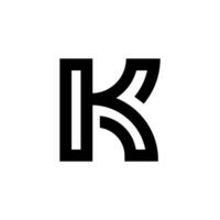 letra k con elegante línea Arte creativo concepto plano monograma Moda logo vector