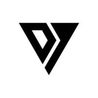 letra dv con triángulo forma moderno resumen único monograma logo diseño vector