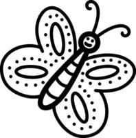 vector ilustración de un mariposa. el icono de el contorno de el mariposa silueta. un clipart es un imagen destacado en un blanco antecedentes. el página de el colorante libro