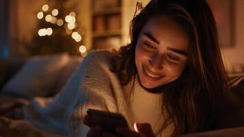 ai generado mujer se involucra con digital tableta en moderno café tienda ambiente capturado en de cerca 50 mm Disparo foto