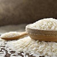 AI generated Rice grains close-up photo